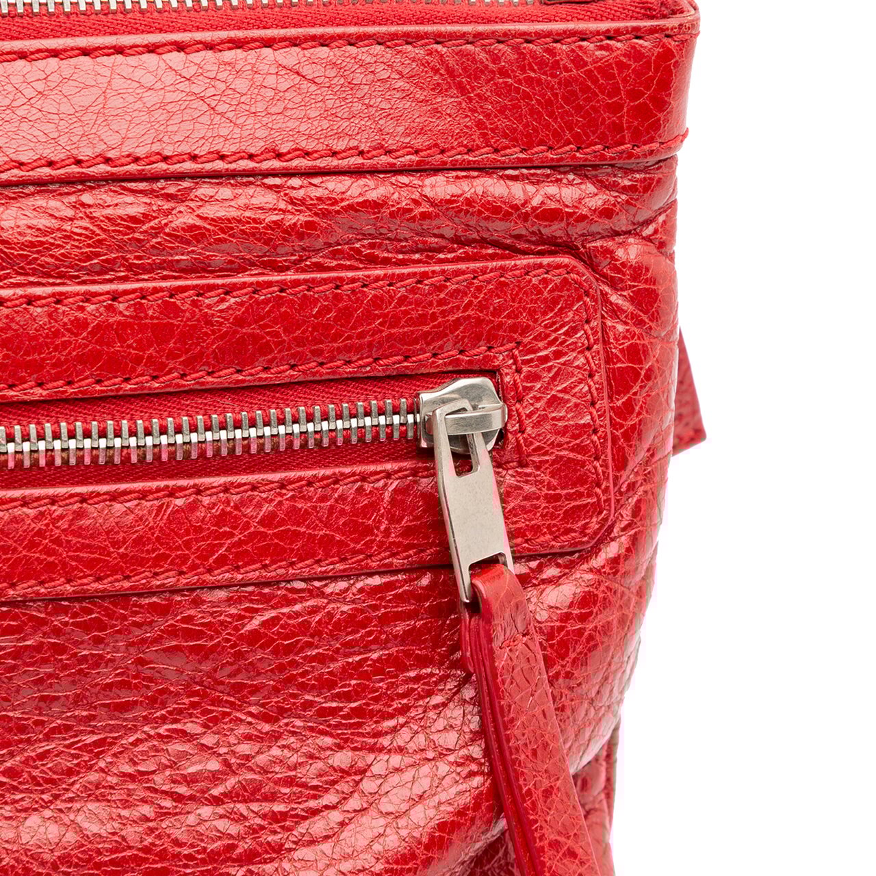 Balenciaga Lambskin Motocross Classic Clip L Clutch Rood