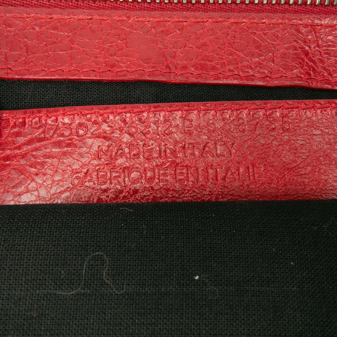 Balenciaga Lambskin Motocross Classic Clip L Clutch Rood