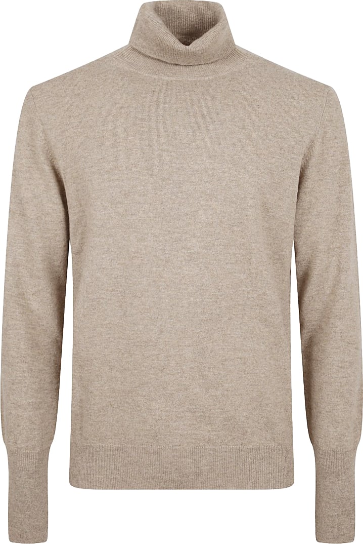Ballantyne Soft Beige Wool Sweater With Fine Knit Texture Neutraal