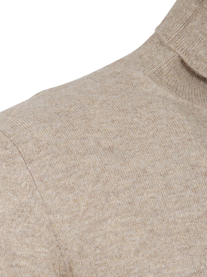 Ballantyne Soft Beige Wool Sweater With Fine Knit Texture Neutraal