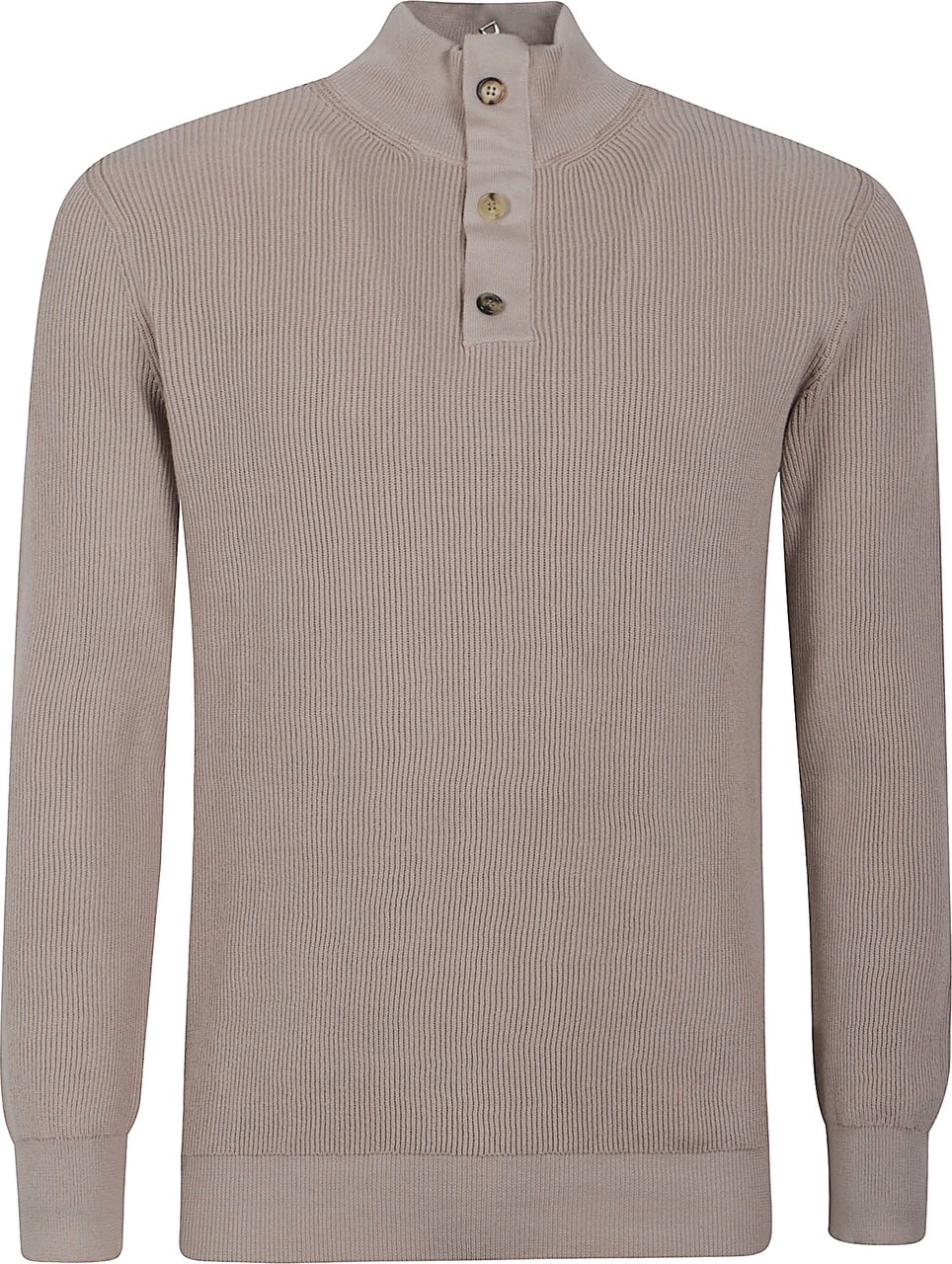 Ballantyne Ribbed Knit Sweater with High Collar Grijs