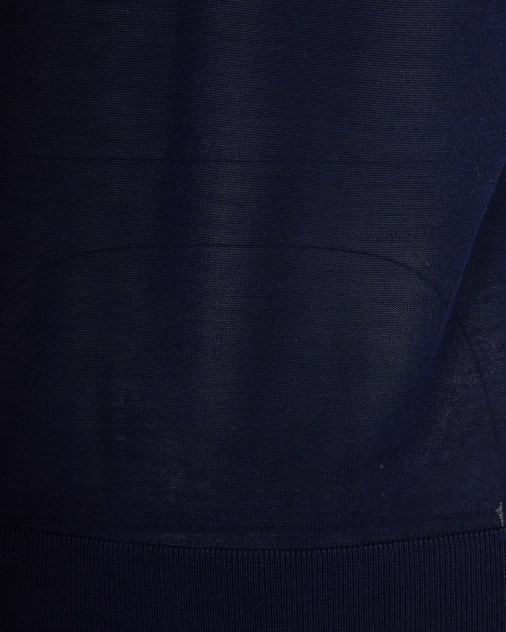 Ballantyne Navy Silk-Cashmere Polo with Three-Button Collar Zwart