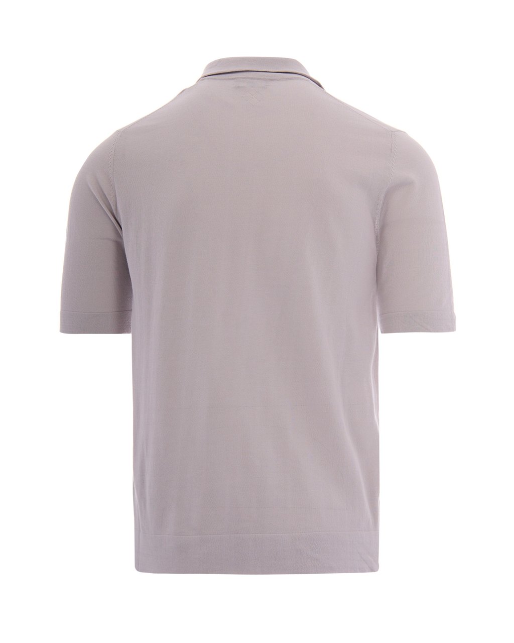 Ballantyne Polo Shirt with Open Collar Design in Stone Grey Grijs