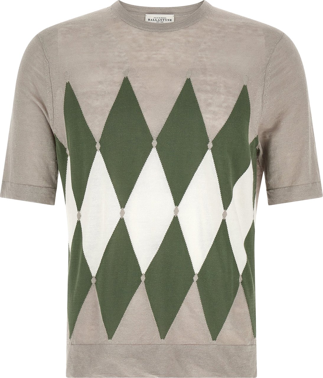Ballantyne Gray Linen T-Shirt Grijs