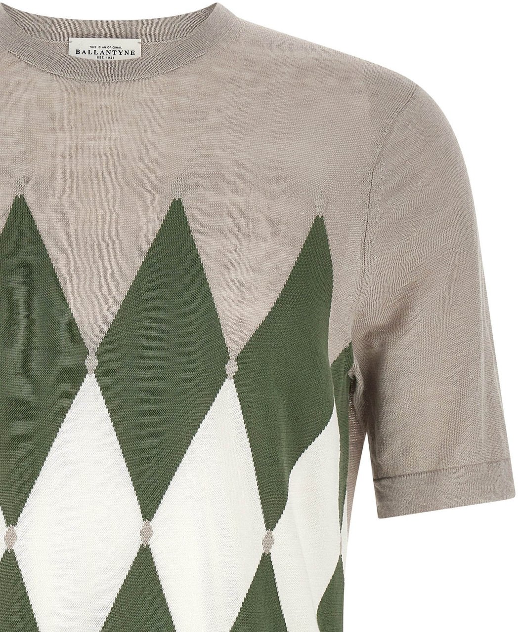 Ballantyne Gray Linen T-Shirt Grijs