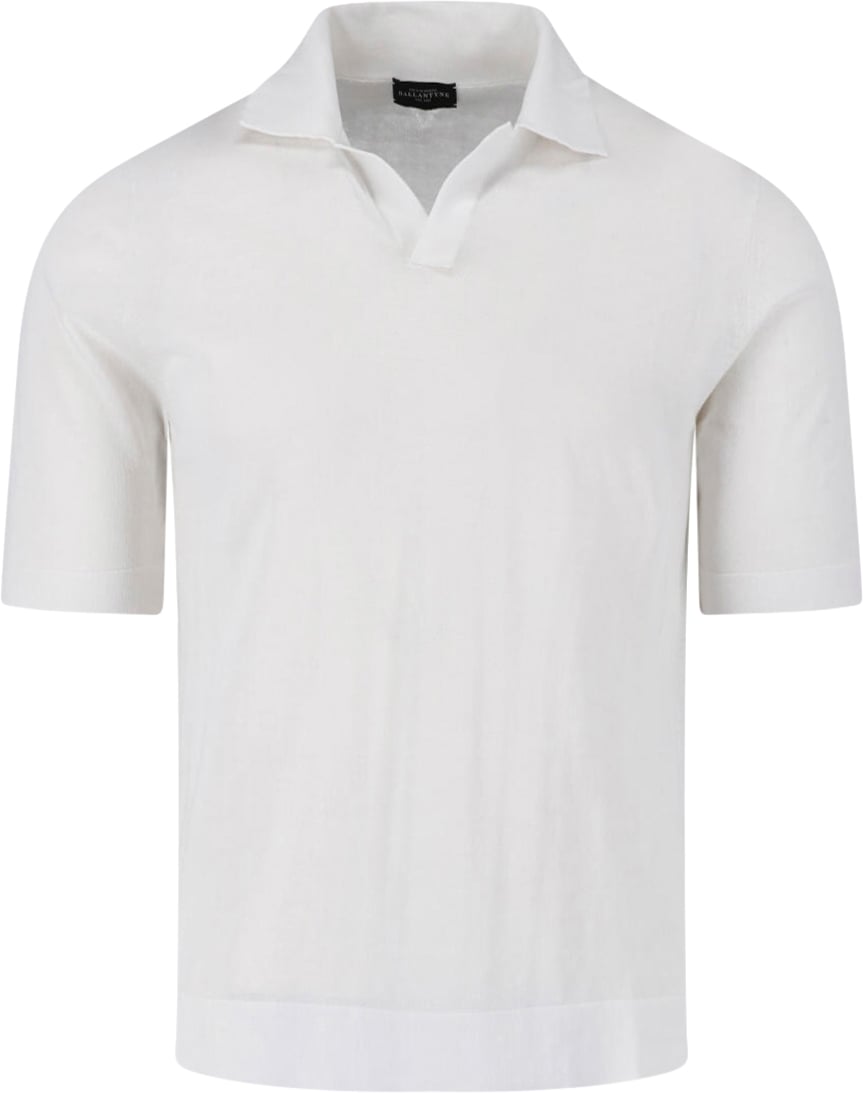 Ballantyne White Classic Relaxed Cotton Polo Shirt Wit