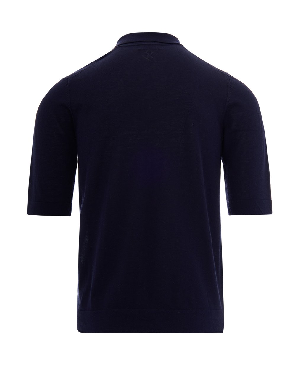 Ballantyne Short-Sleeved Navy Button-Up Shirt with Classic Collar Zwart