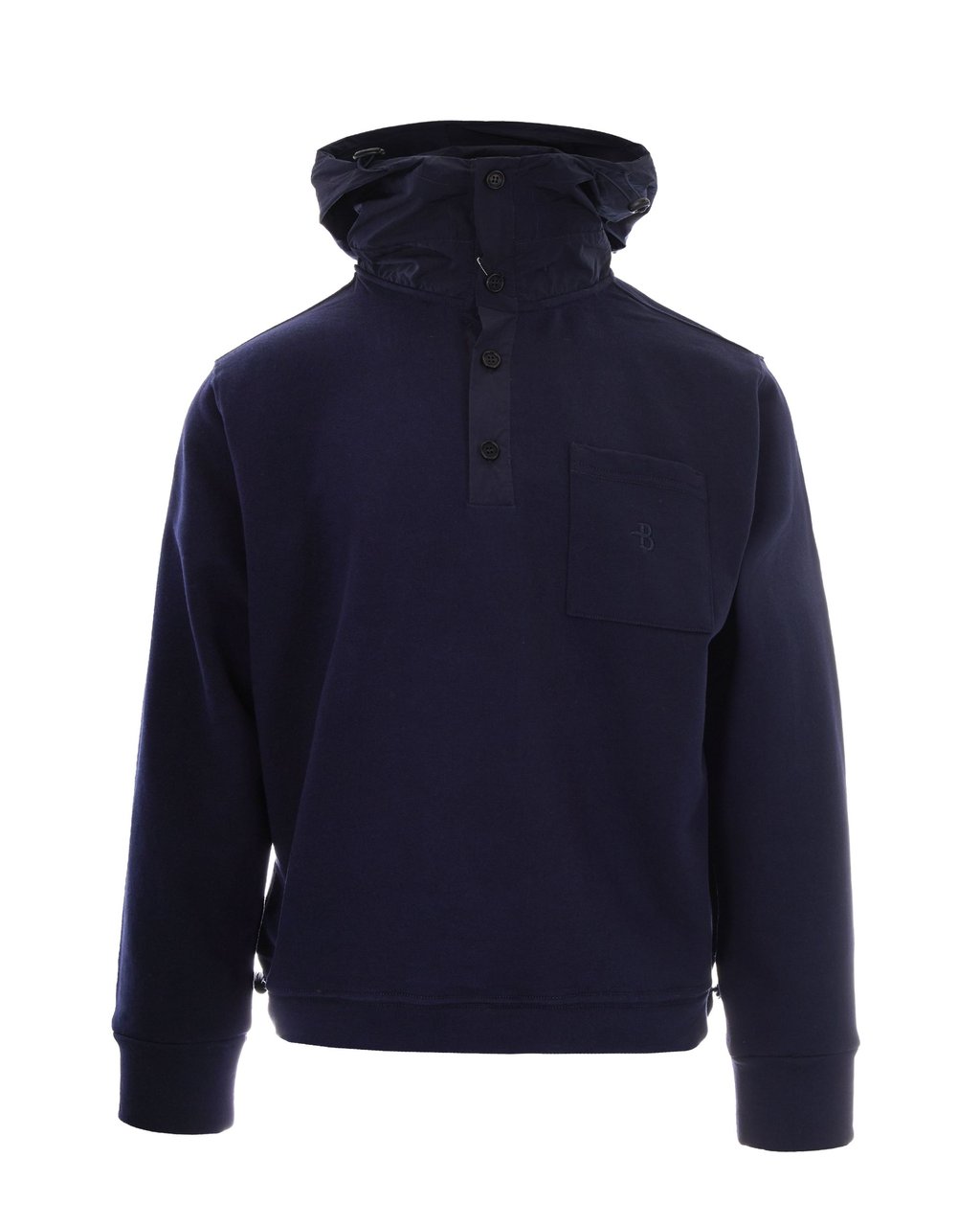Ballantyne Technical Fabric Hoodie with Adjustable Features and Embroidered Detail Blauw