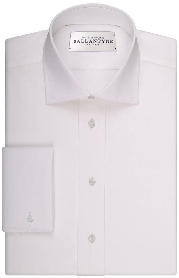 Ballantyne White Cotton Dress Shirt Wit