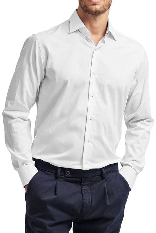 Ballantyne White Cotton Dress Shirt Wit