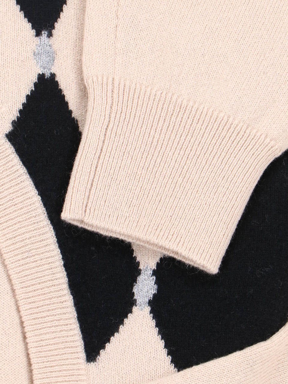 Ballantyne Cashmere Sweater, Beige, V-Neck, Long Sleeves Divers