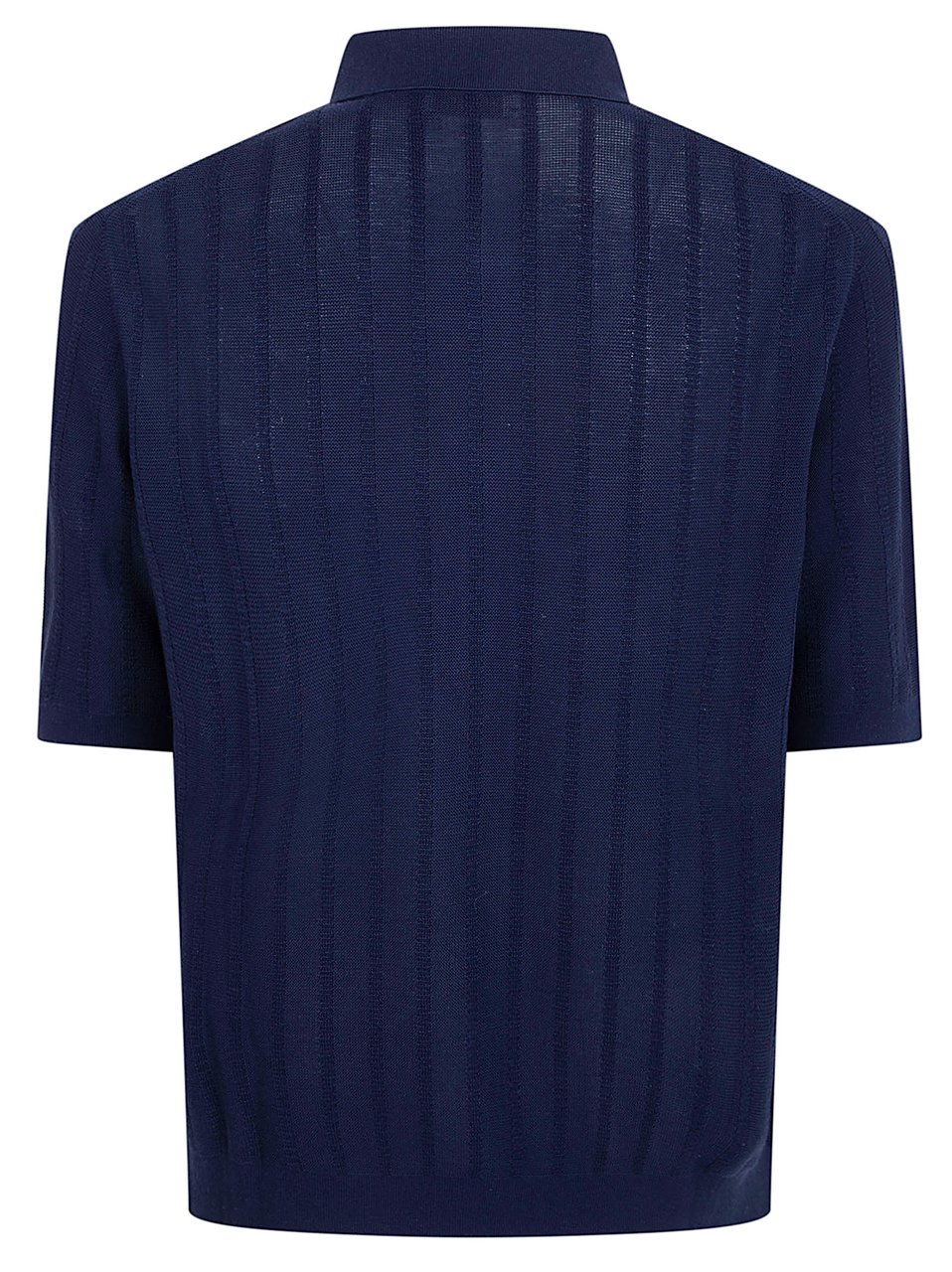 Ballantyne Short-Sleeved Button-Up Shirt with Vertical Stripe Pattern Zwart