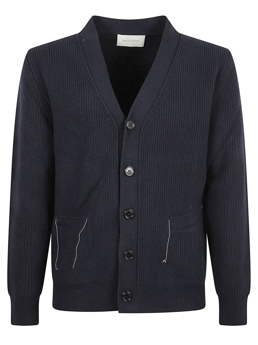 Ballantyne Rich Blue Wool Sweater With Fine Knit Texture Blauw