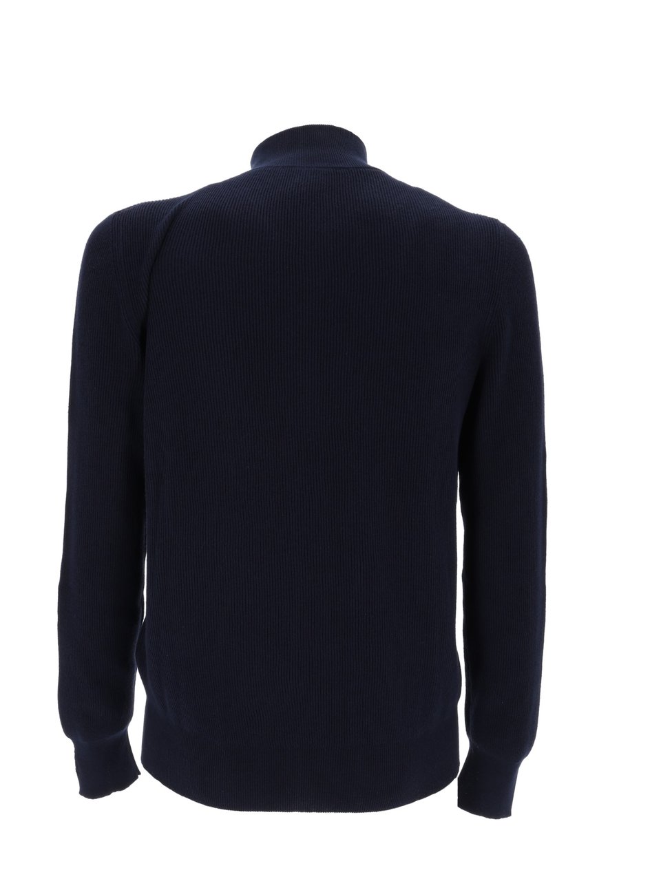 Ballantyne Ribbed Cotton Full Zip Sweater Zwart