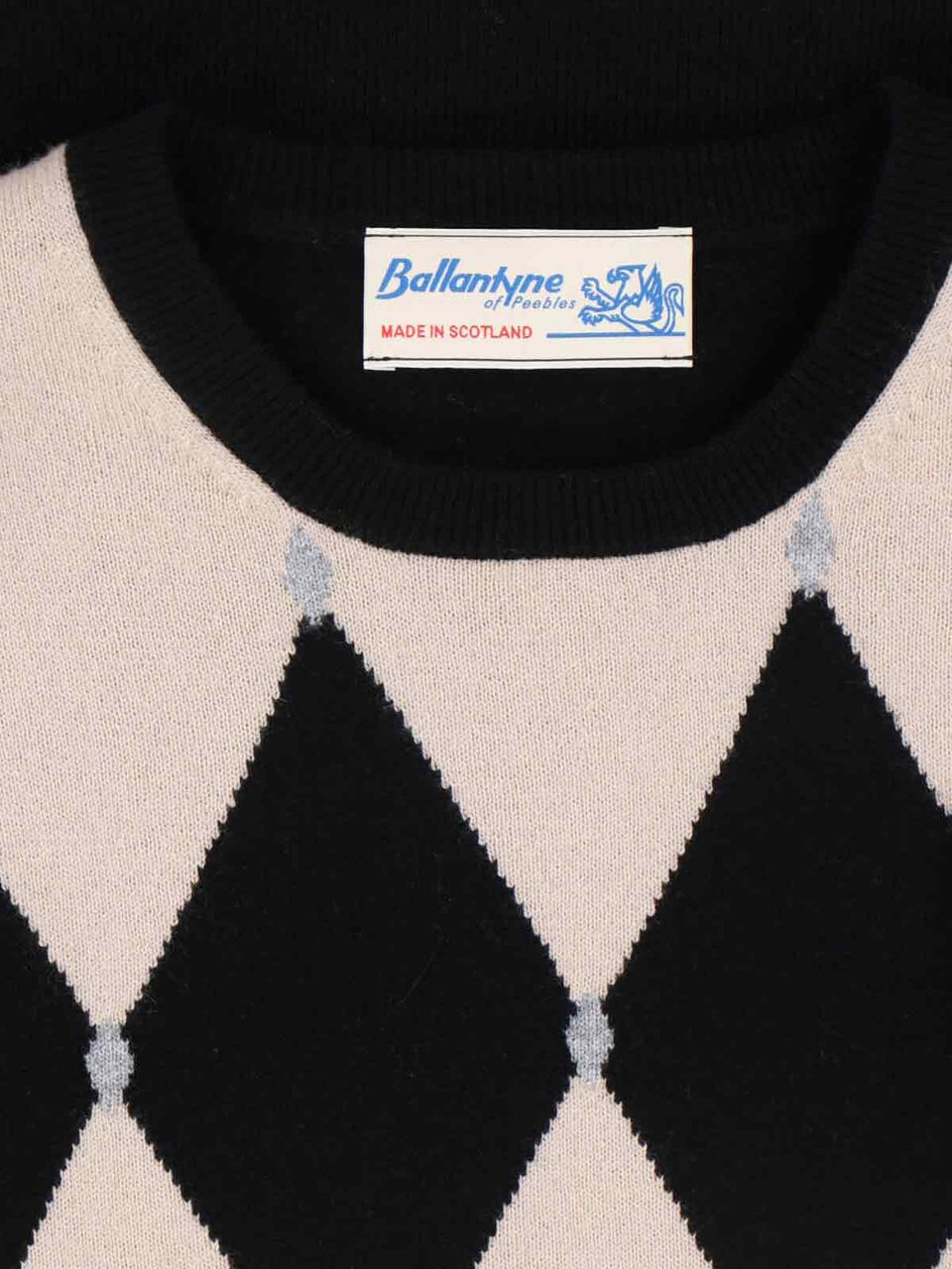 Ballantyne Cashmere Sweater, Black, Crew Neck, Long Sleeves Divers