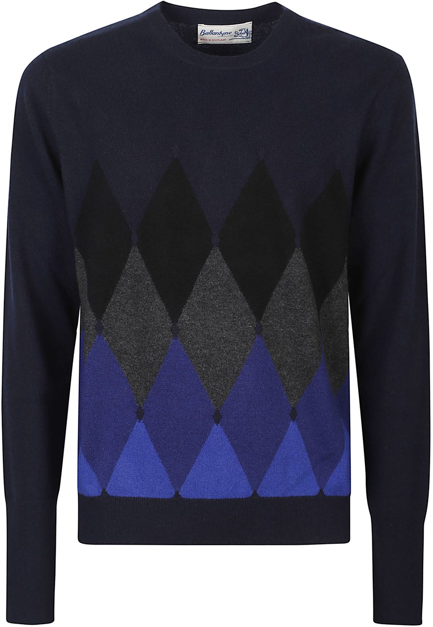 Ballantyne New Diamond Sweater Blue Blauw