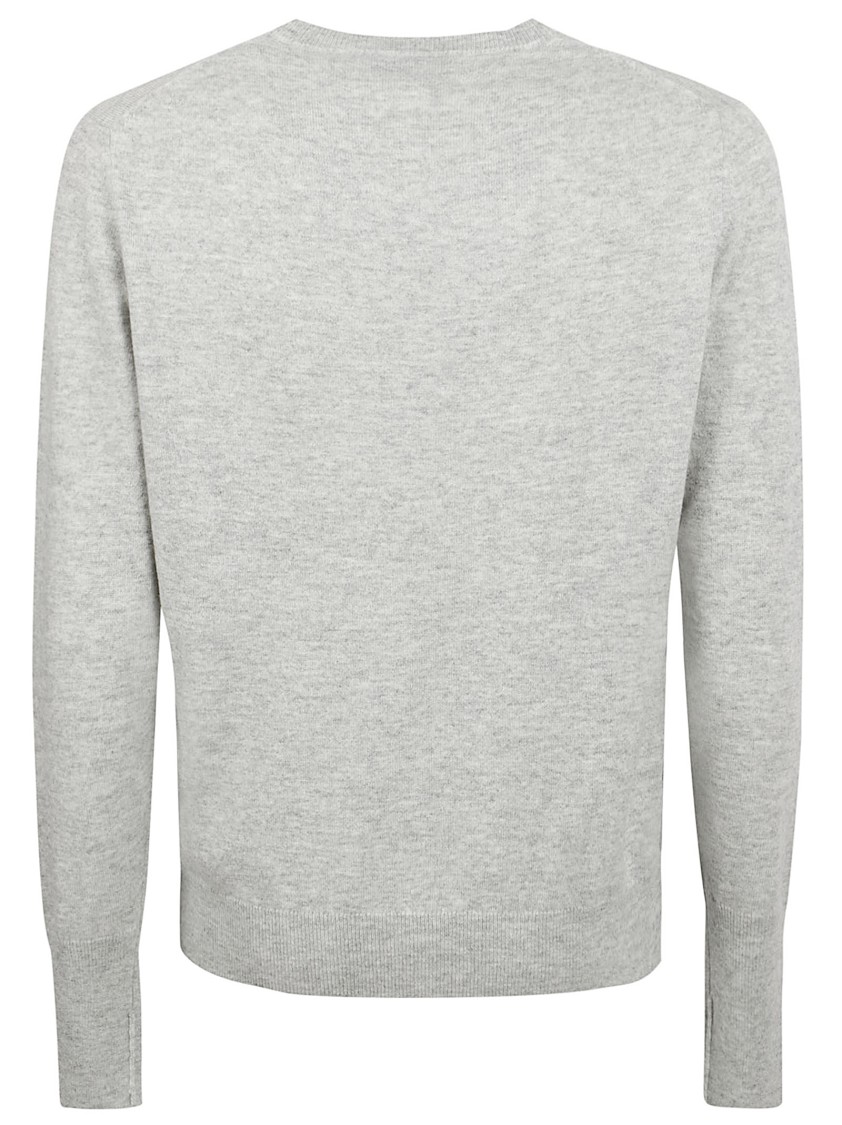 Ballantyne Argyle Pattern Grey Knit Sweater With Crew Neck Wit