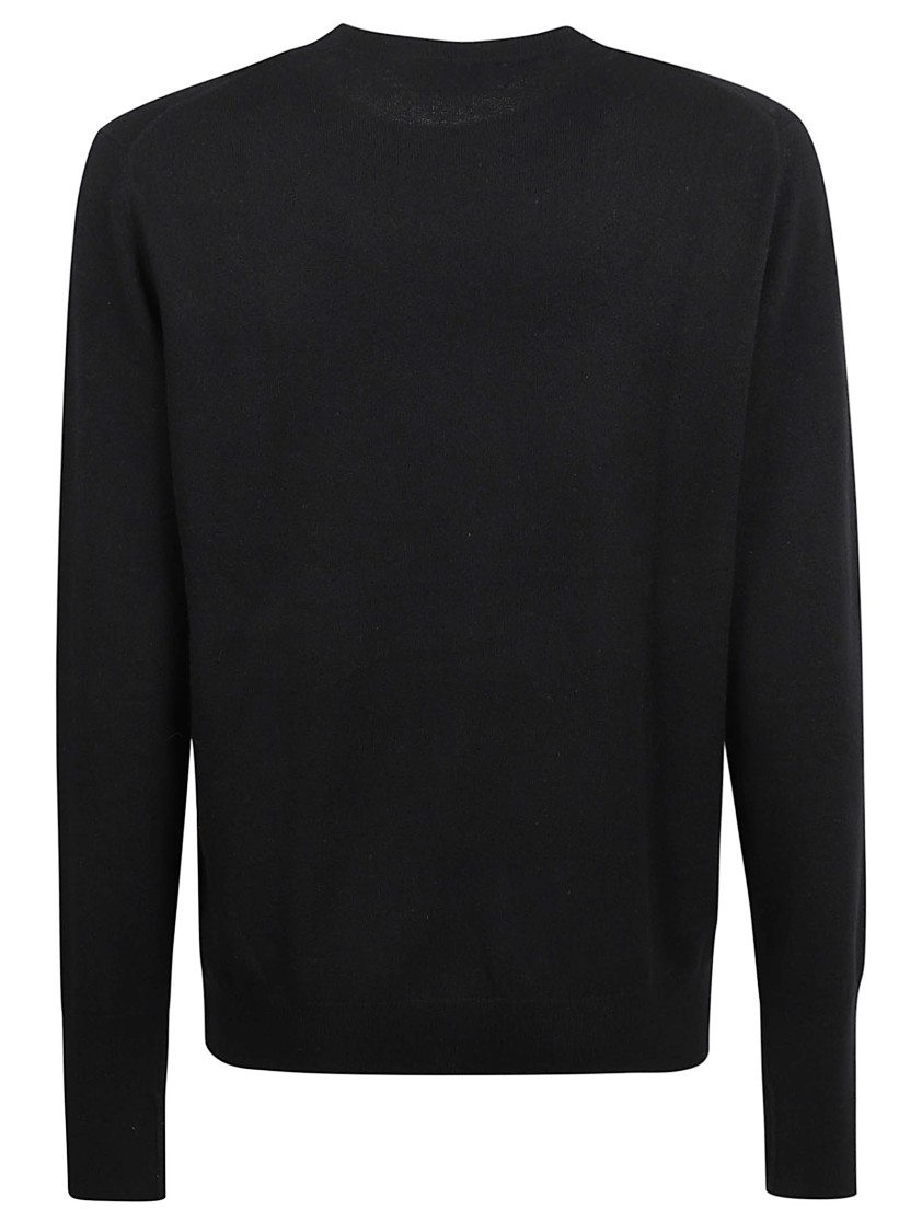 Ballantyne Argyle Patterned Knit Sweater With Crew Neckline Zwart