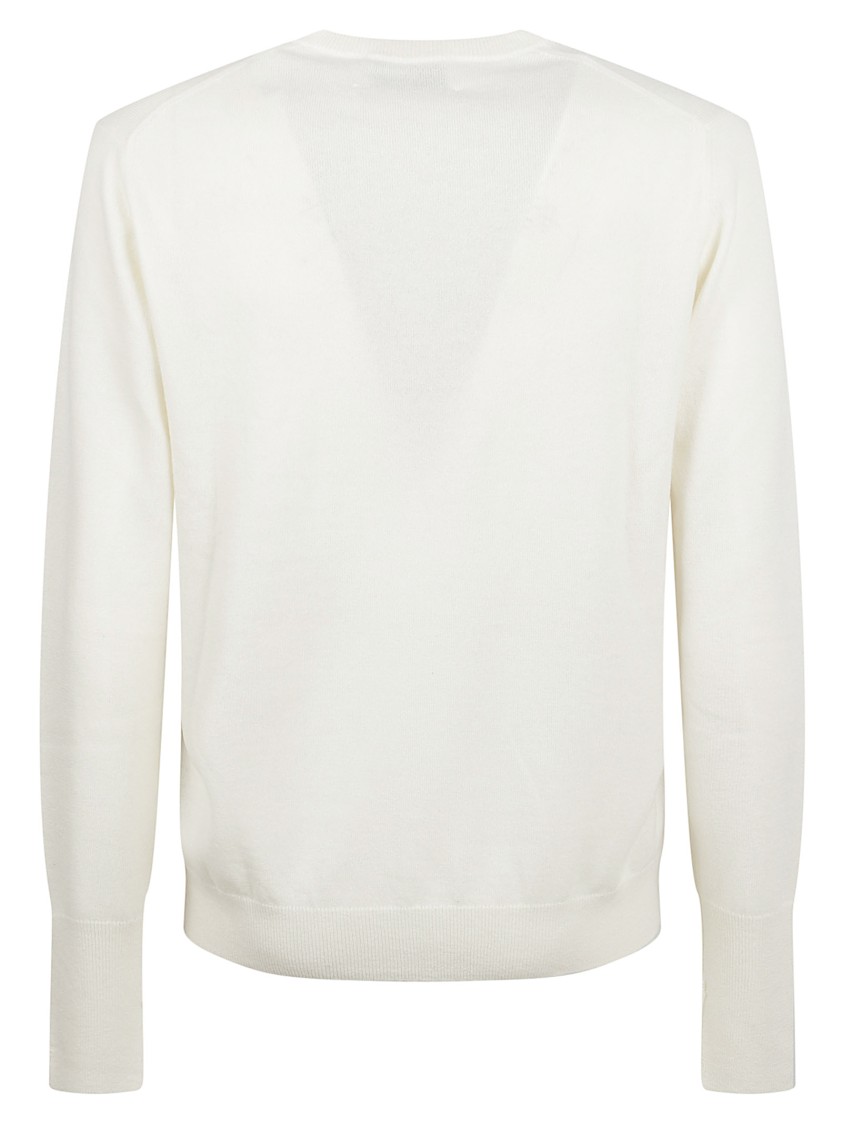 Ballantyne Classic Argyle Knit Sweater In Soft Neutrals Wit