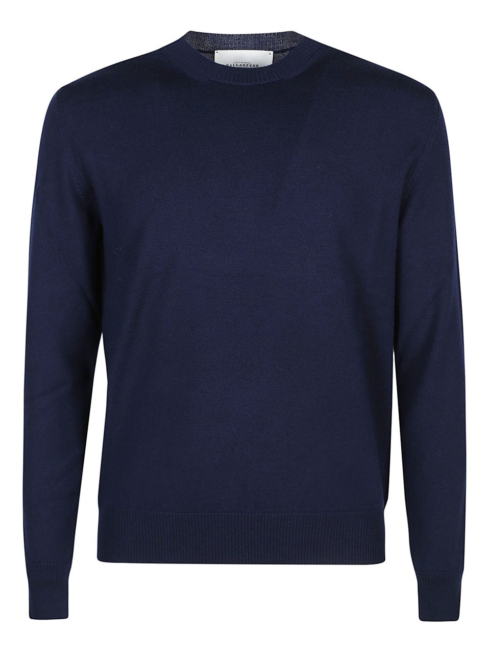 Ballantyne Plain Round Neck Sweater Blue Blauw