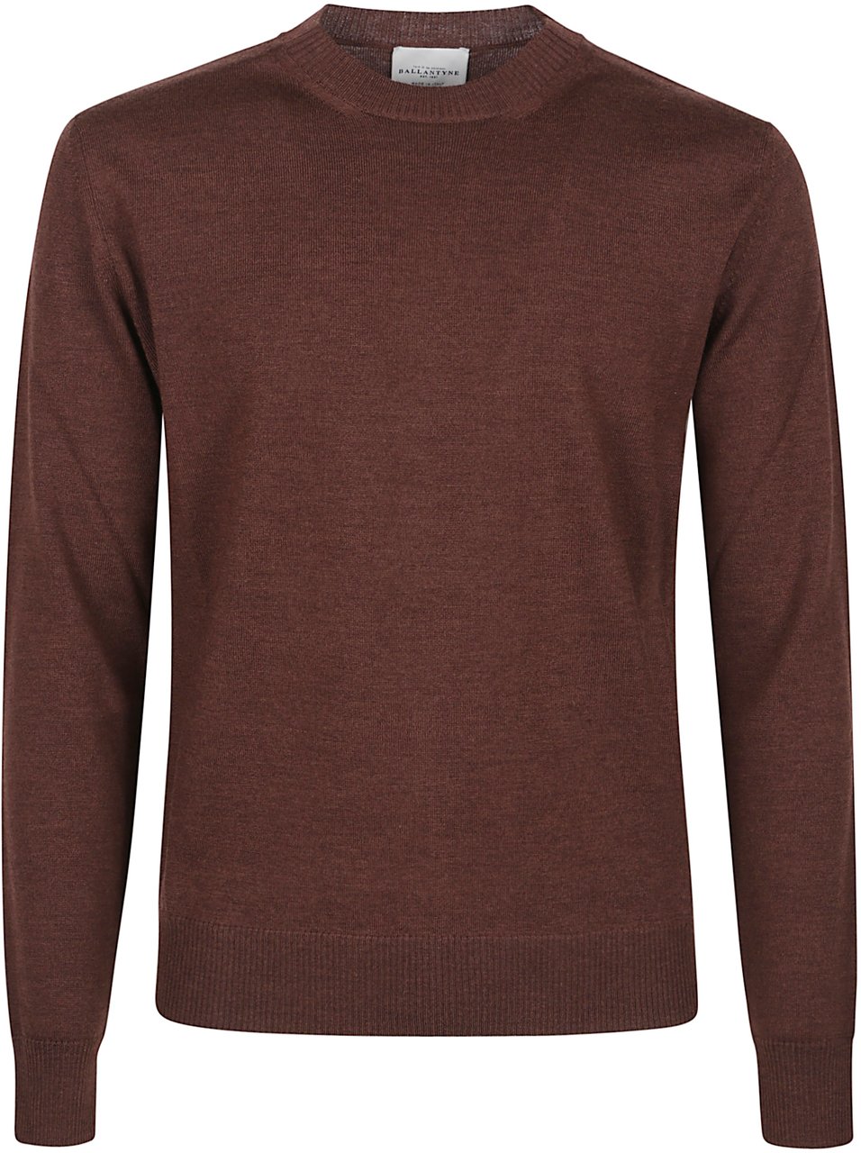 Ballantyne Plain Round Neck Sweater Brown Bruin