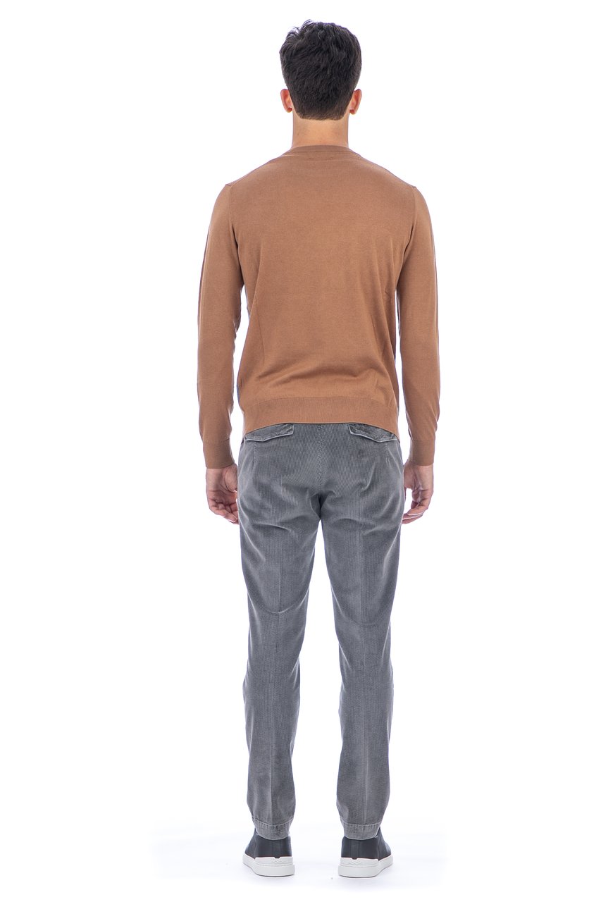 Ballantyne Diamond Cotton-Cashmere Crewneck Sweater Grijs