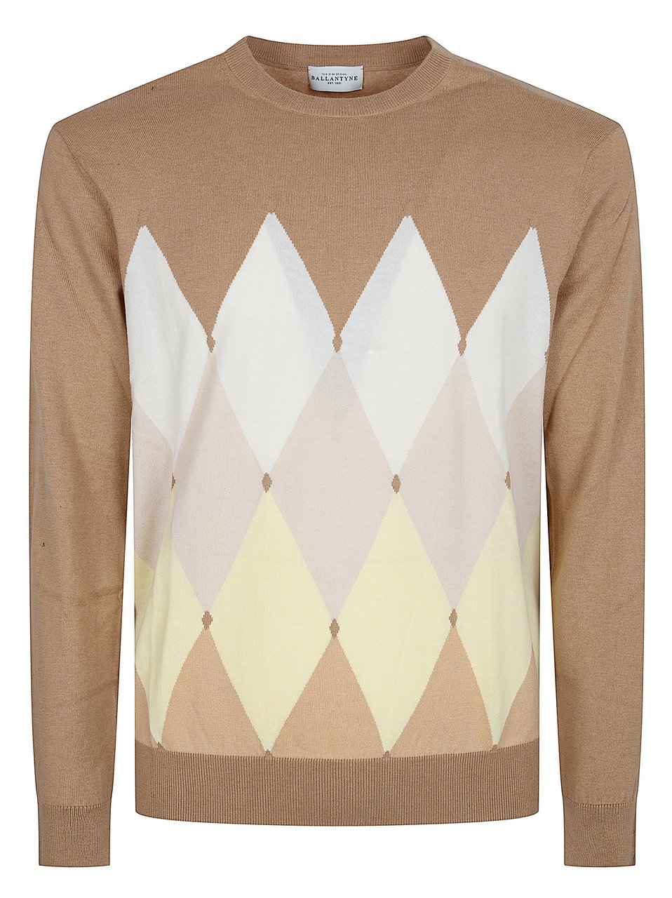 Ballantyne Classic Argyle Pattern Brown Sweater by Ballantyne Neutraal