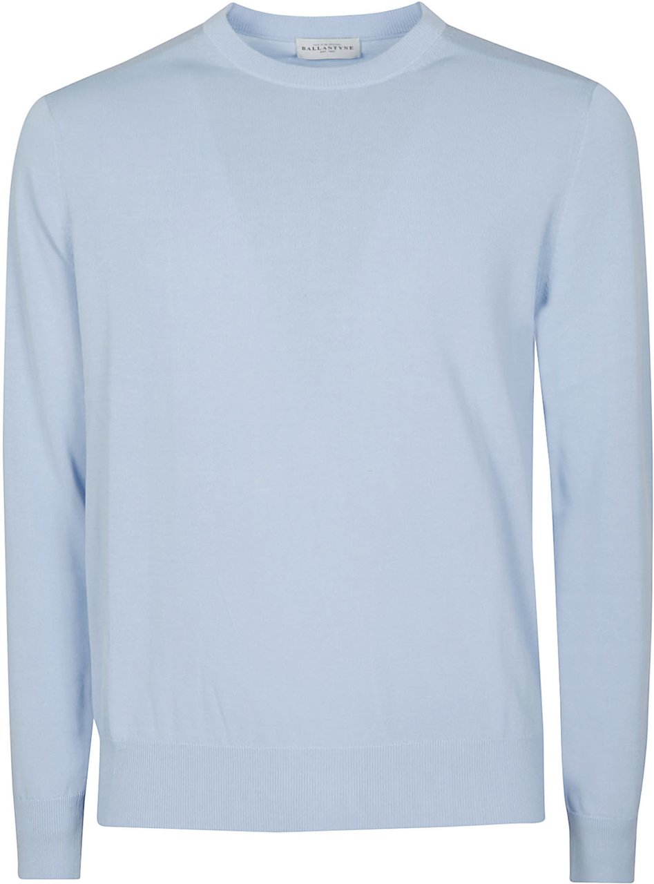 Ballantyne Plain Sweater Blue Blauw