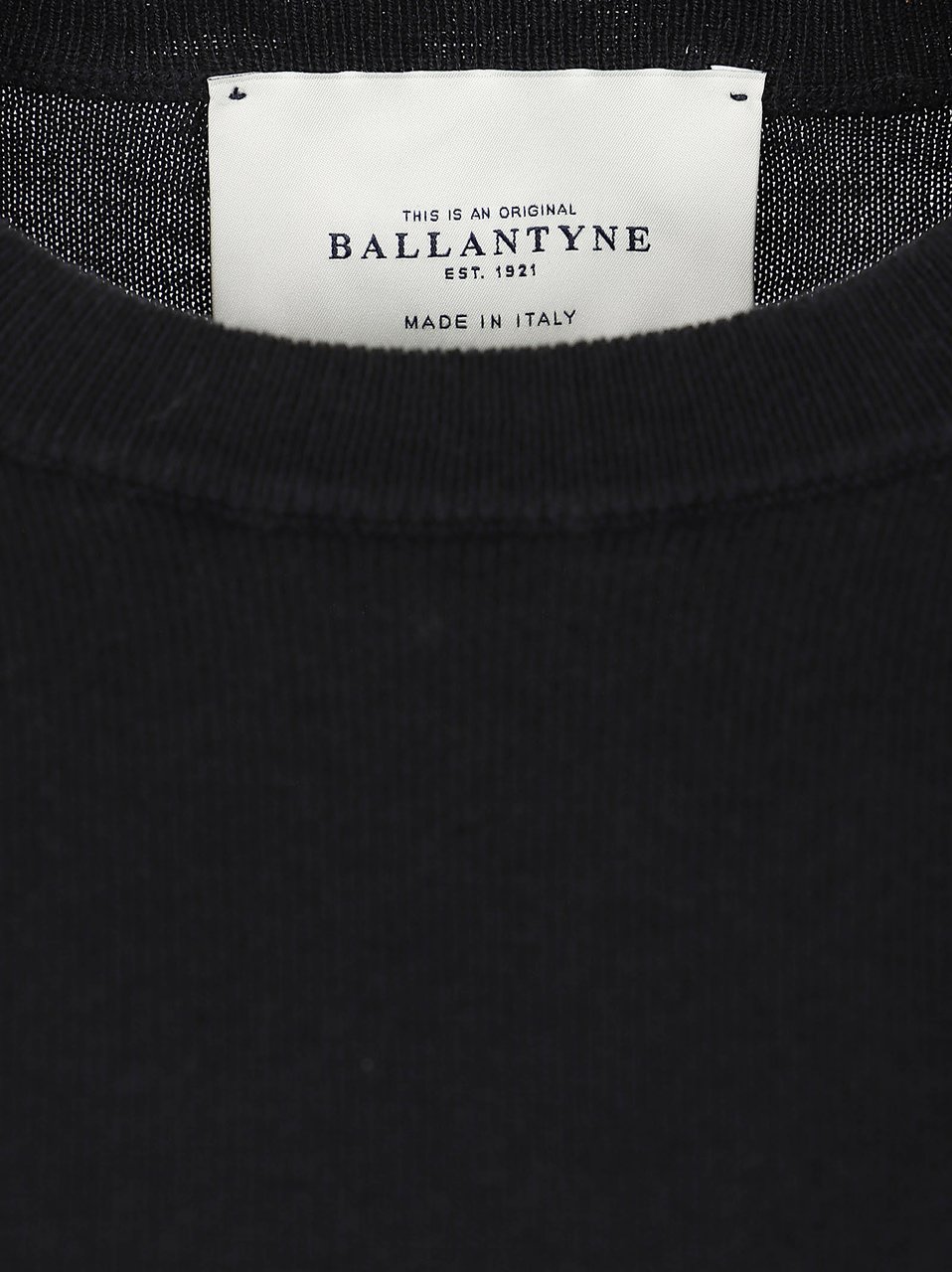 Ballantyne Silk Cotton Round Neck Sweater Grijs