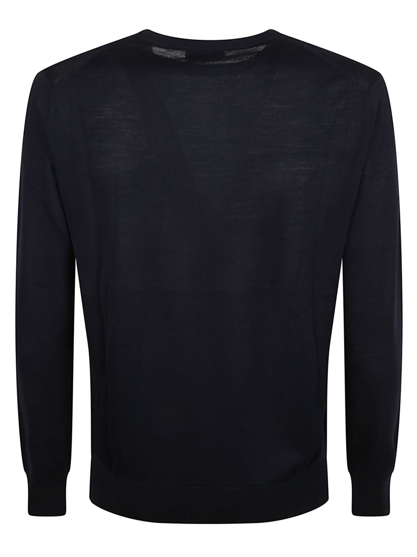 Ballantyne Rich Blue Wool Knit Sweater With Classic Design Blauw