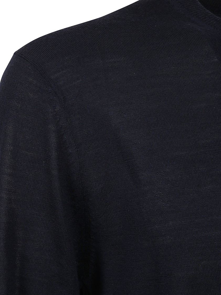 Ballantyne Rich Blue Wool Knit Sweater With Classic Design Blauw