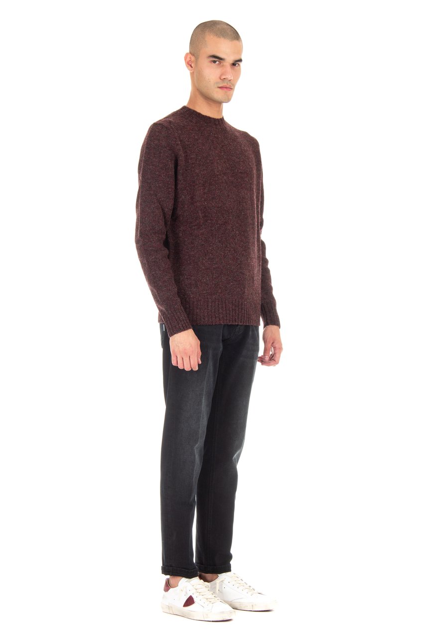 Ballantyne Shetland Wool Crewneck Sweater Zwart