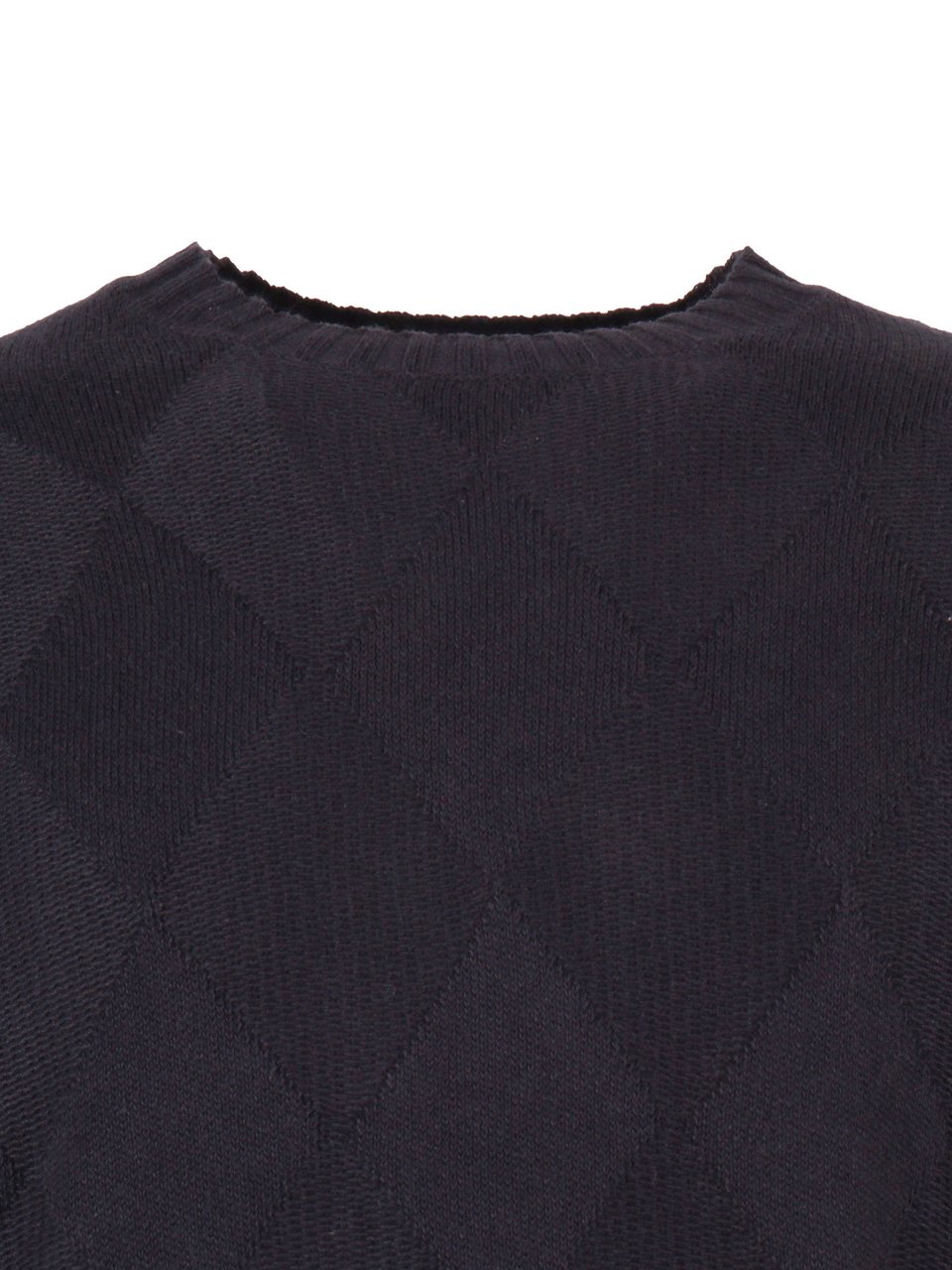 Ballantyne Textured Round Neck Sweater Zwart