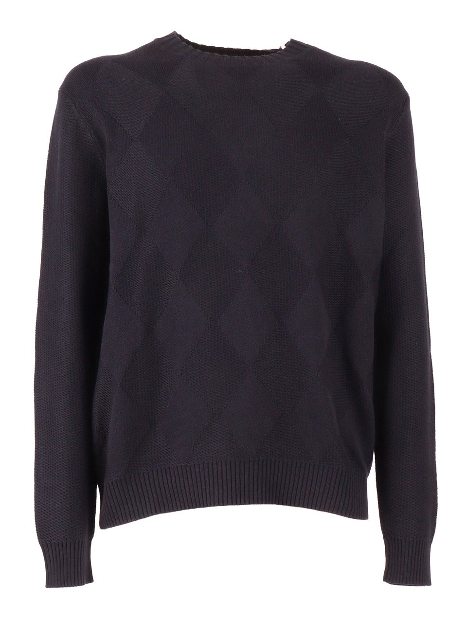 Ballantyne Textured Round Neck Sweater Zwart