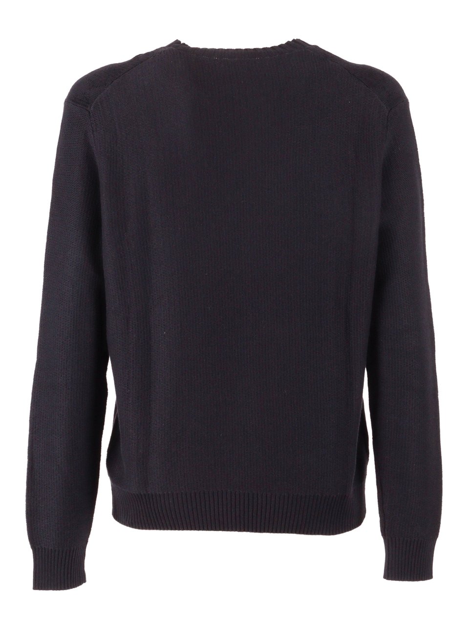 Ballantyne Textured Round Neck Sweater Zwart