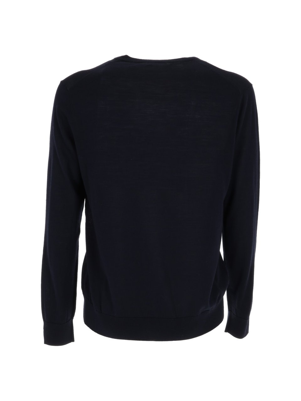 Ballantyne V Neck Ribbed Sweater Zwart