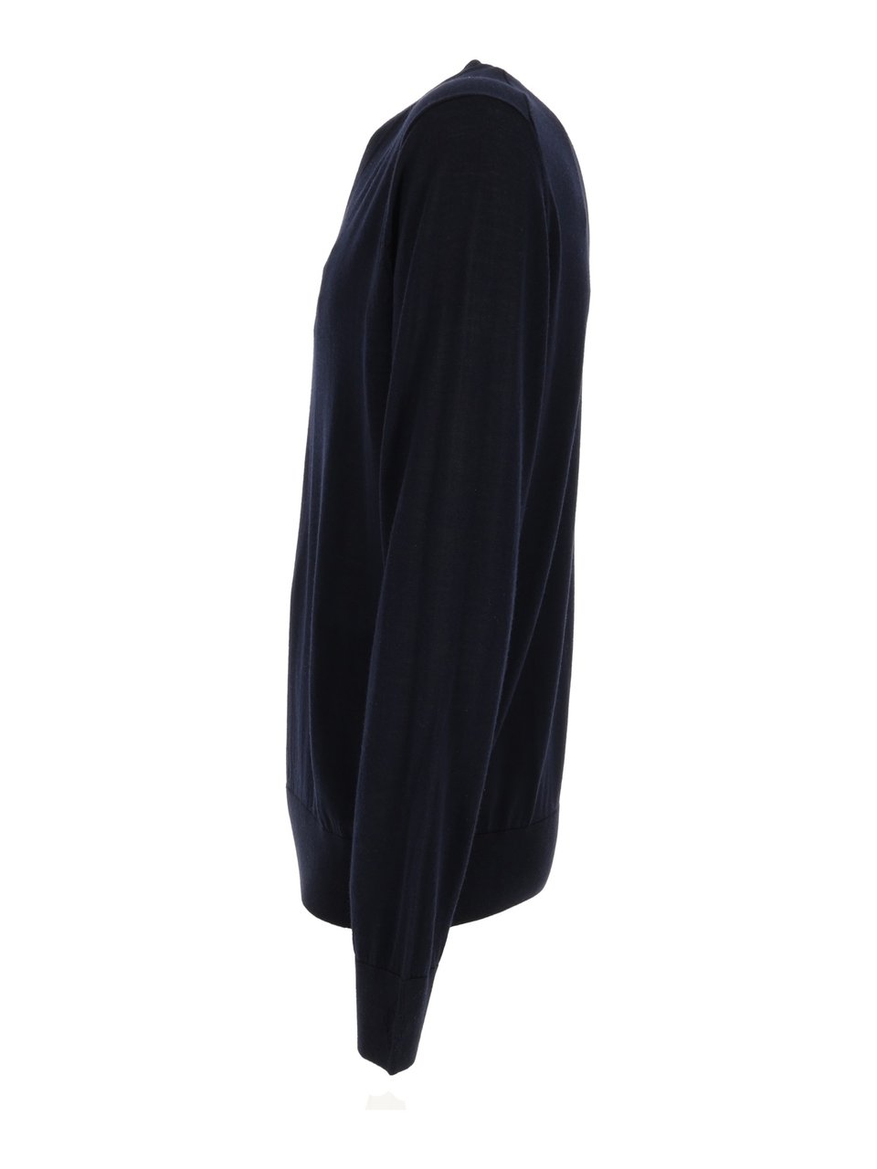 Ballantyne V Neck Ribbed Sweater Zwart