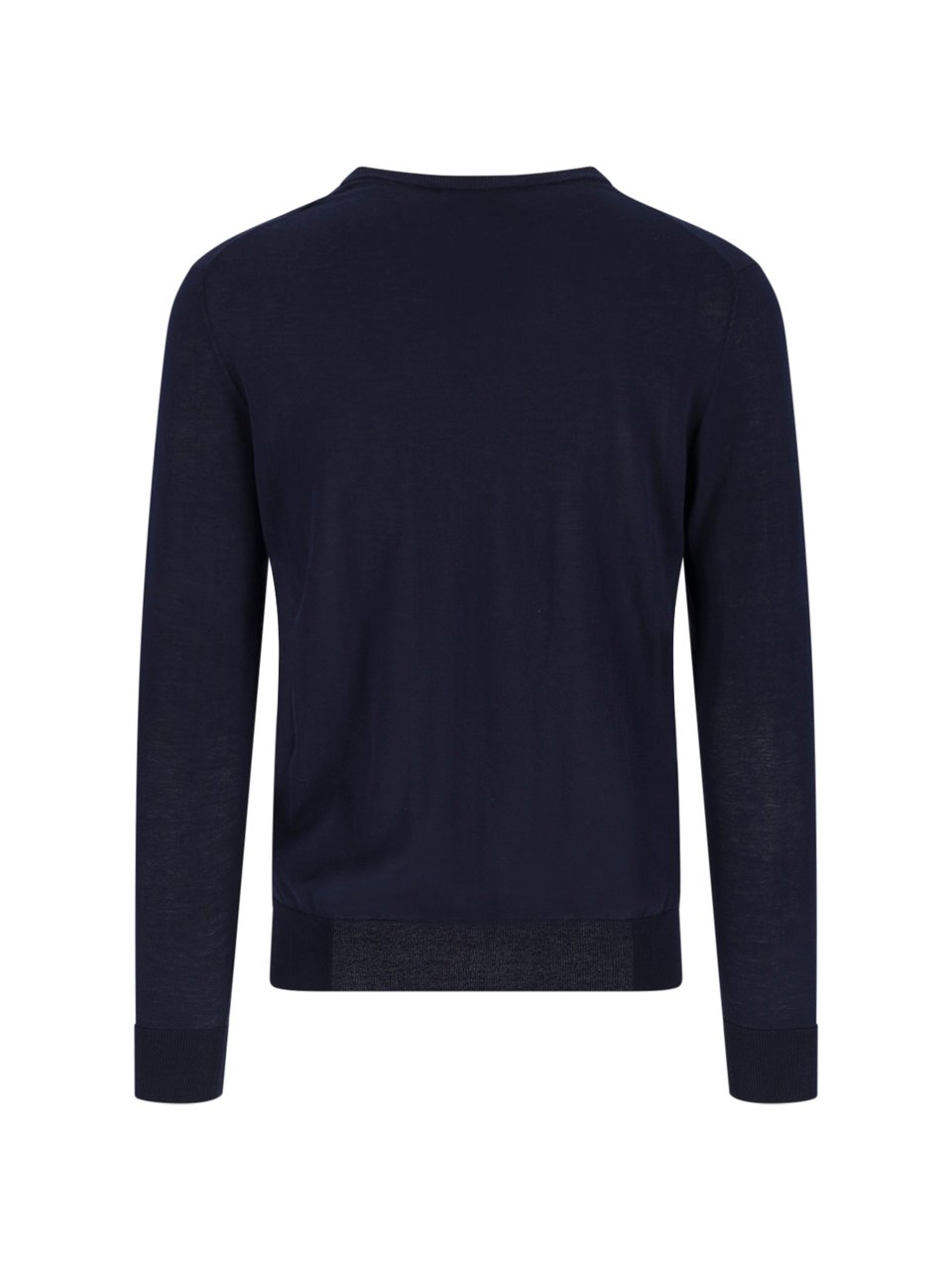 Ballantyne Blue V-Neck Ribbed Cotton Knit Sweater Blauw