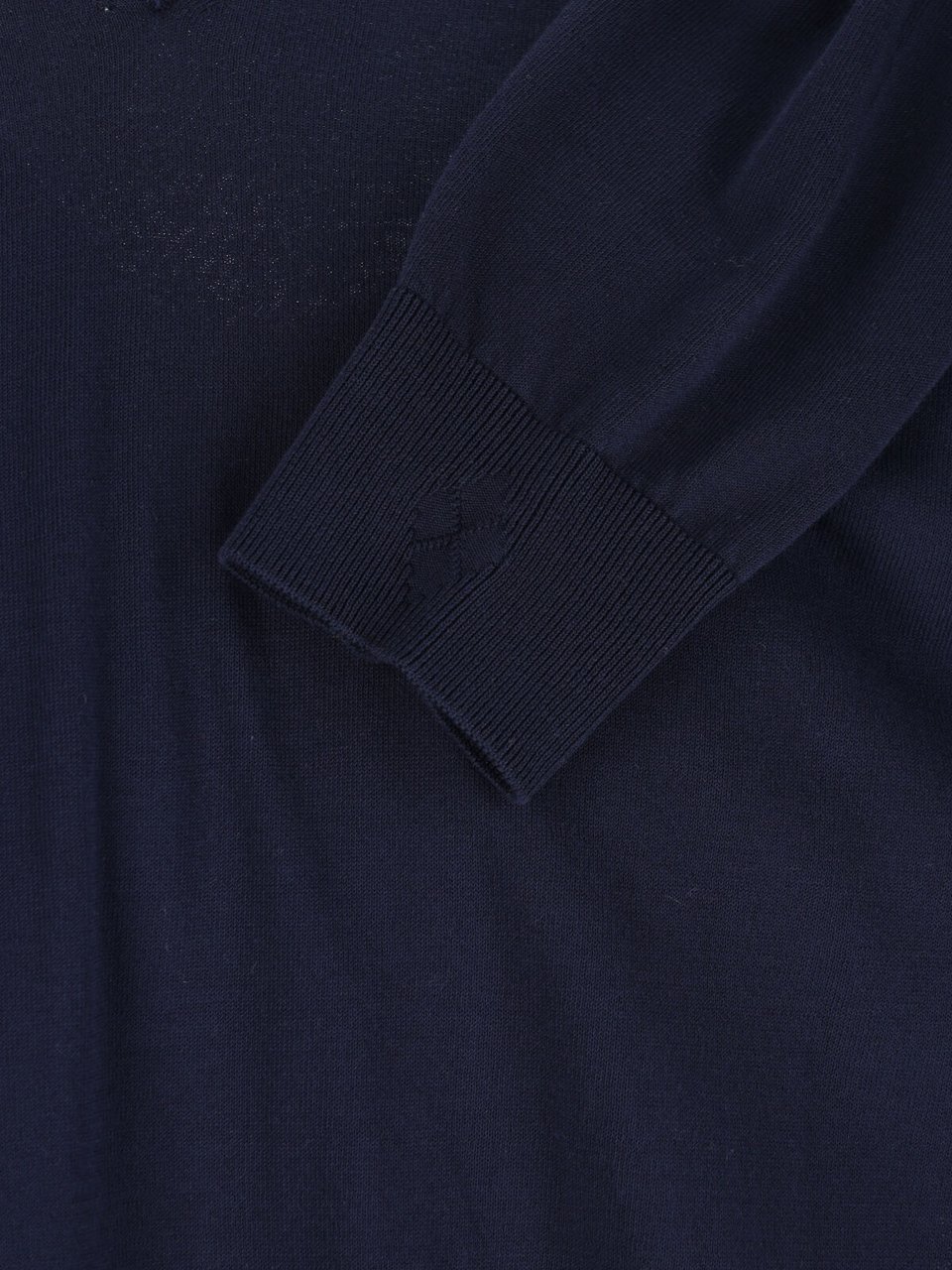 Ballantyne Blue V-Neck Ribbed Cotton Knit Sweater Blauw
