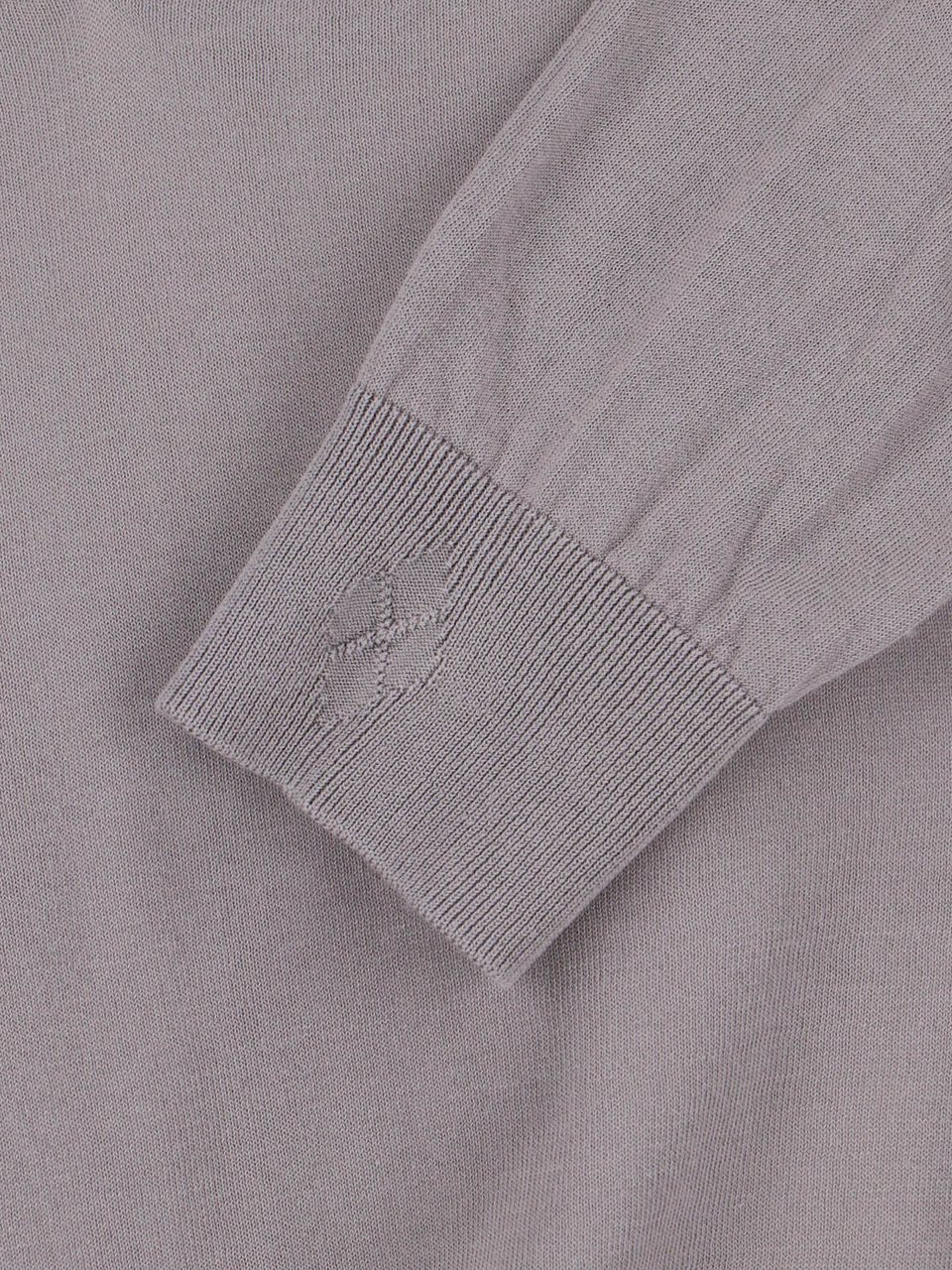 Ballantyne Grey V-Neck Ribbed Cotton Knit Sweater Grijs