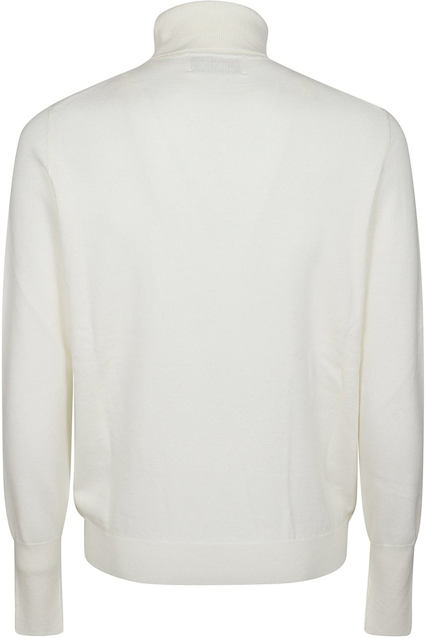 Ballantyne Plain Turtle Neck Sweater White Wit