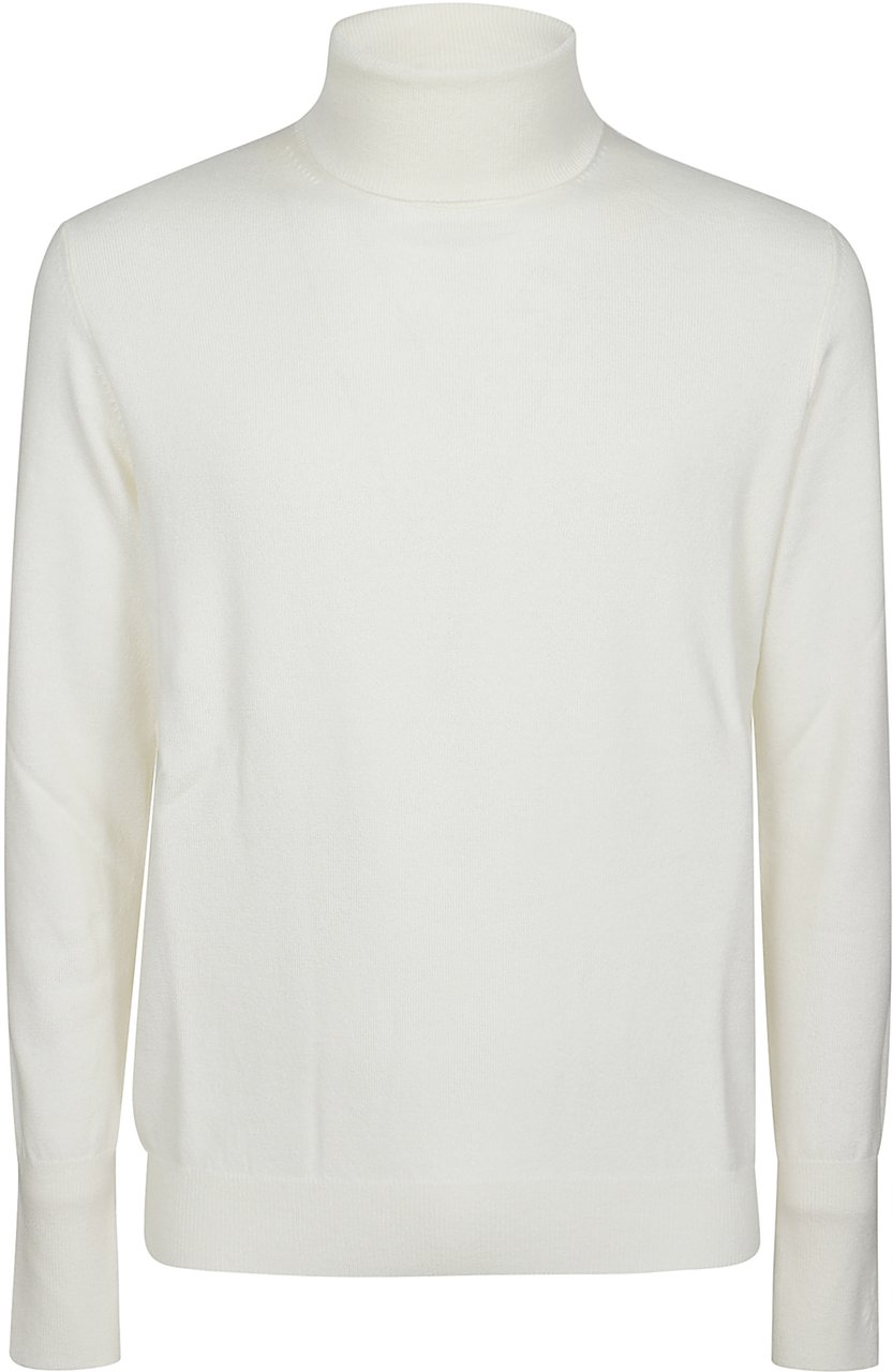 Ballantyne Plain Turtle Neck Sweater White Wit
