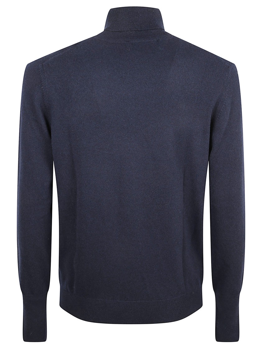 Ballantyne Classic Blue Wool Sweater With Fine Knit Texture Blauw