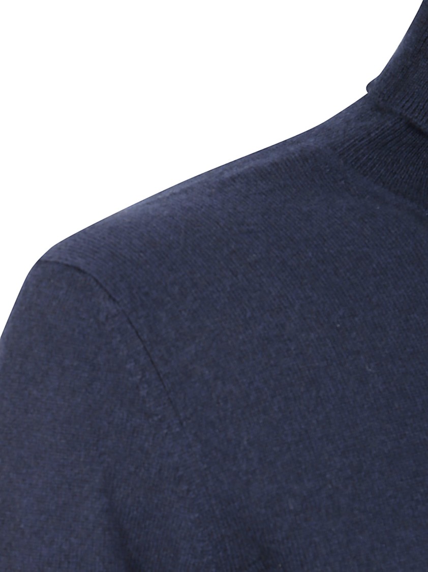 Ballantyne Classic Blue Wool Sweater With Fine Knit Texture Blauw