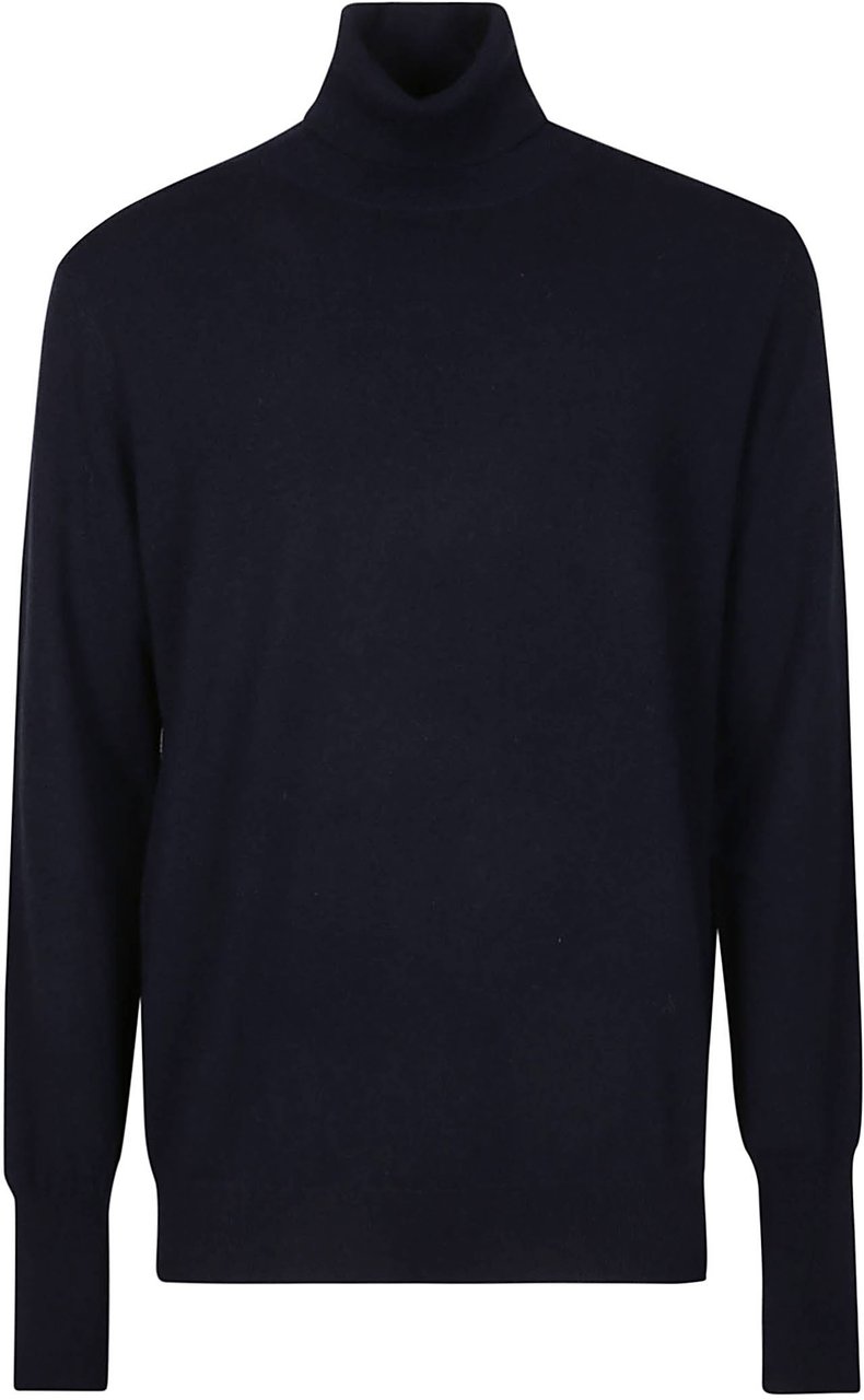 Ballantyne Plain Turtle Neck Sweater Blue Blauw