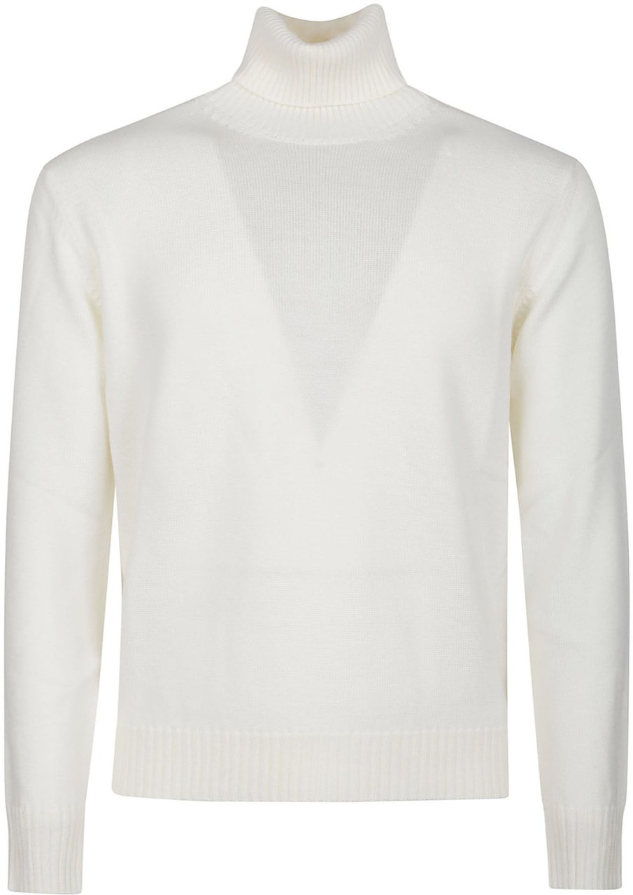 Ballantyne Plain Turtle Neck Sweater White Wit