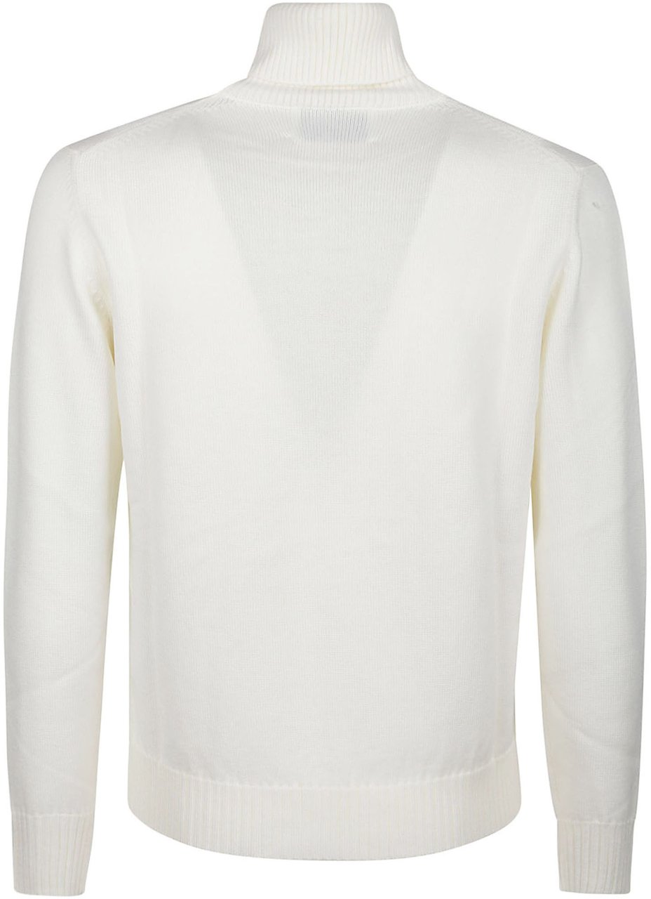 Ballantyne Plain Turtle Neck Sweater White Wit