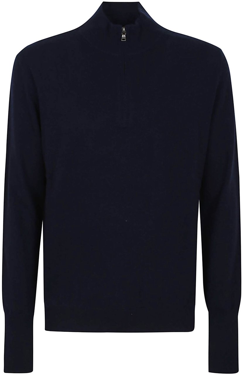 BALLANTYNE HALF ZIP PULLOVER Lichtblauw