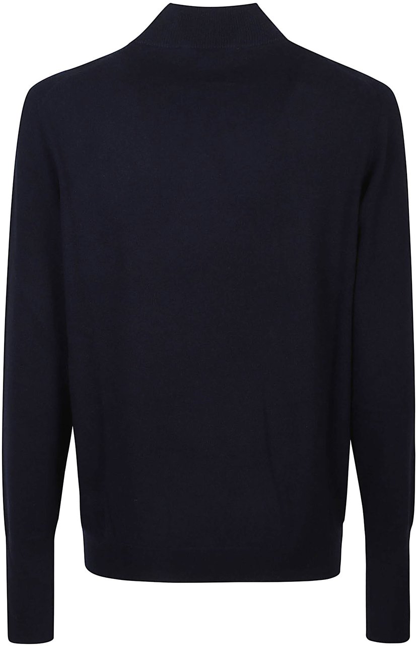Ballantyne Plain Turtle Neck Sweater Blue Blauw