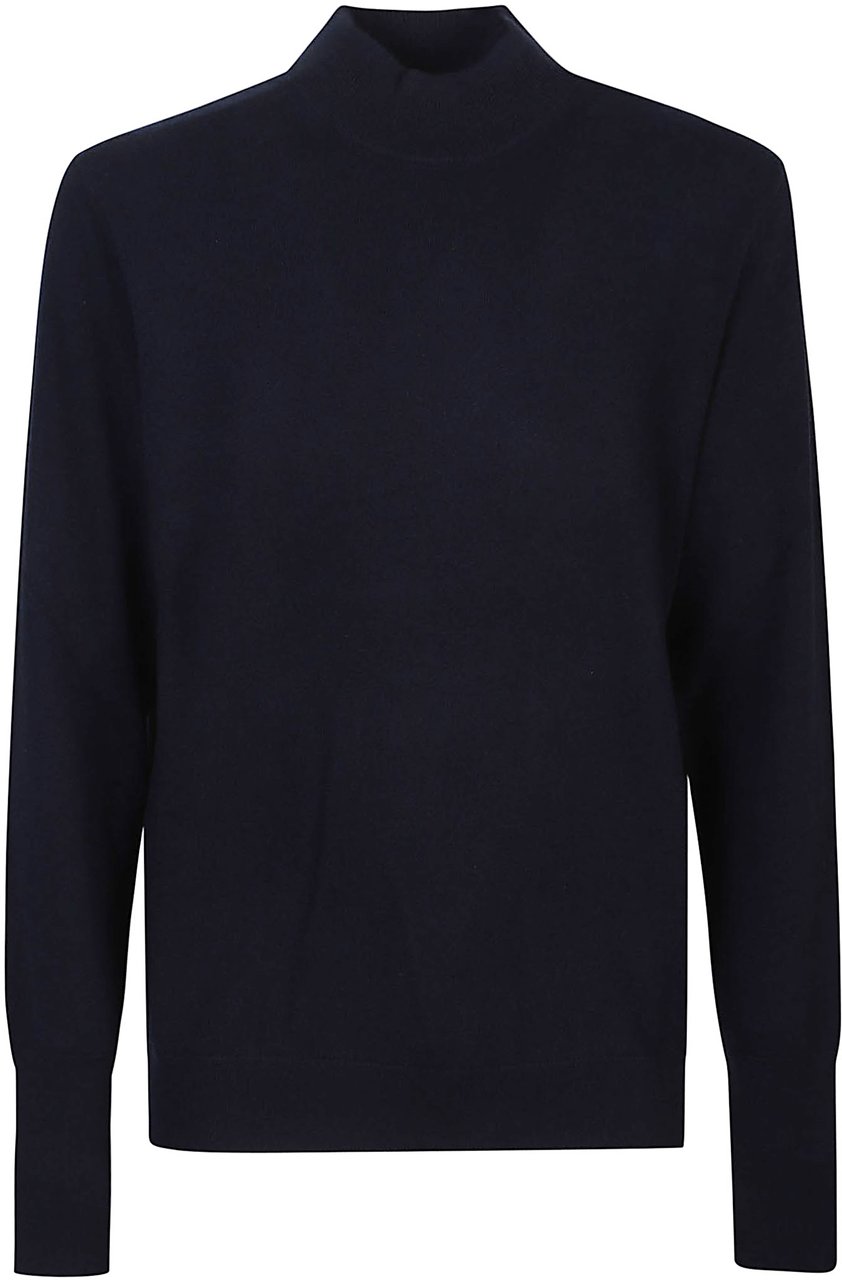Ballantyne Plain Turtle Neck Sweater Blue Blauw